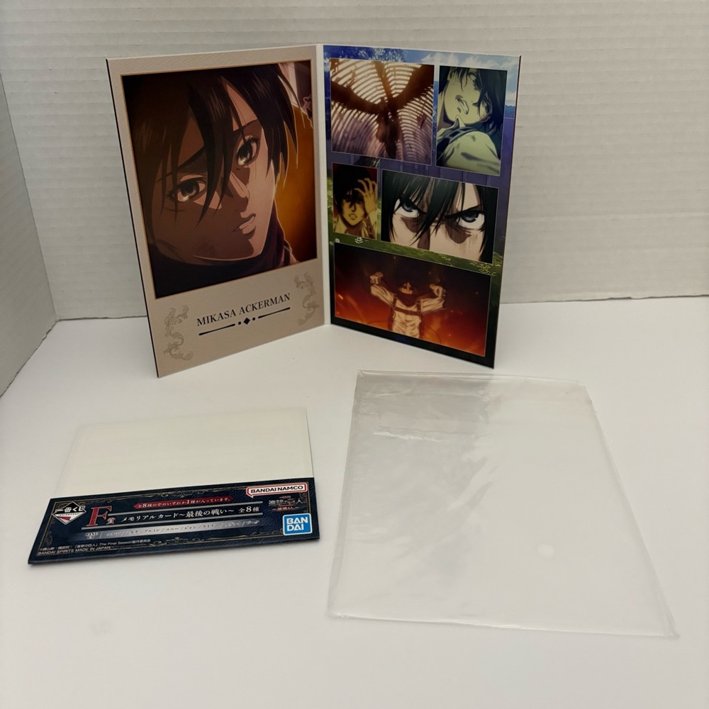 Attack on Titan Mikasa Ackerman Memorial Card Bandai Ichiban Kuji F Prize